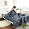 thumbnail image 1 of Wuztai Summer Quilt Aloe Washed Cooling, Blue Dark Blue Light Blue Polyester 100x150cm to 150x200cm, Machine Washable Bed Quilt, 1 of 6