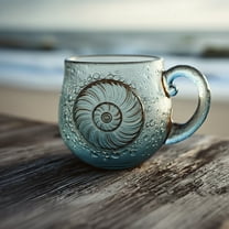 Wuztai Themed Mugs Coastal Inspired Cups, Sea Life Pattern Ceramic Coffee Mugs, Marine Themed Drinkware Set