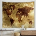 thumbnail image 1 of Wuztai Vintage World Map Tapestry 100x150cm, Hippie Style Wall Hanging Bedspread, Bohemian Room Decor, 1 of 3