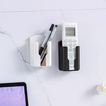 Wuztai Wall Mount Remote Control Holder, Adhesive Storage Box for Set-top Box Accessories, No Drill Organizer