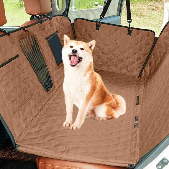 Wuztai Waterproof Car Pet Mat Scratch Resistant, Hammock Style Back Seat Cover for Dogs Cats SUVs Trucks, Pet Car Seat Protector Liner