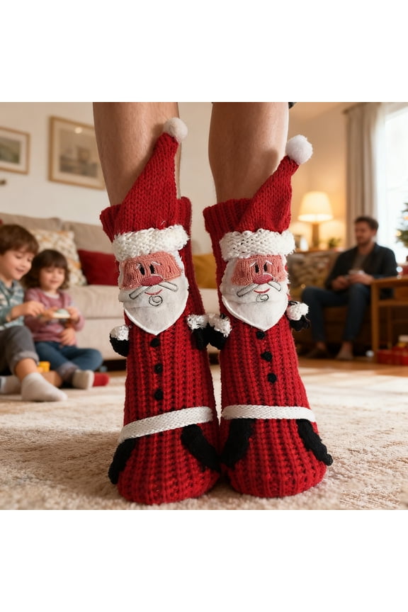 Wool Socks for Adults, Thick Winter Warm Christmas Socks for Men Women, Holiday Gift Socks for Cold Weather