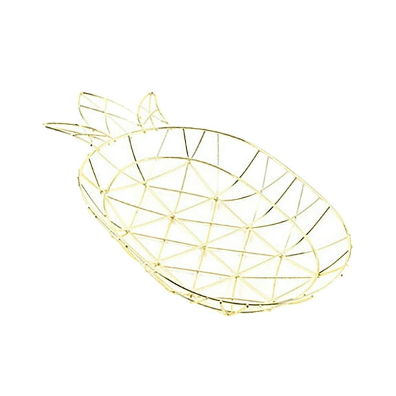 Wuztai Wrought Iron Fruit Basket Pineapple Shape Modern, Living Room Kitchen Snack Storage Display Stand, Decorative Steel Wire Centerpiece