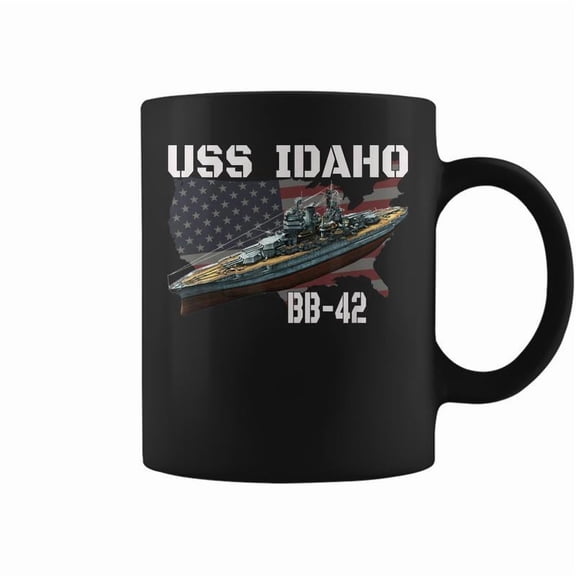 Ww2 American Battleship Uss Idaho Bb42 Warships Veterans Coffee Mugs