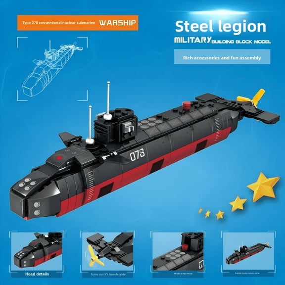 Ww2 Military Ship Army Ocean Cruiser Warship Nuclear Submarine Building Blocks Aircraft Bricks City Toys for Kid Christmas Gift