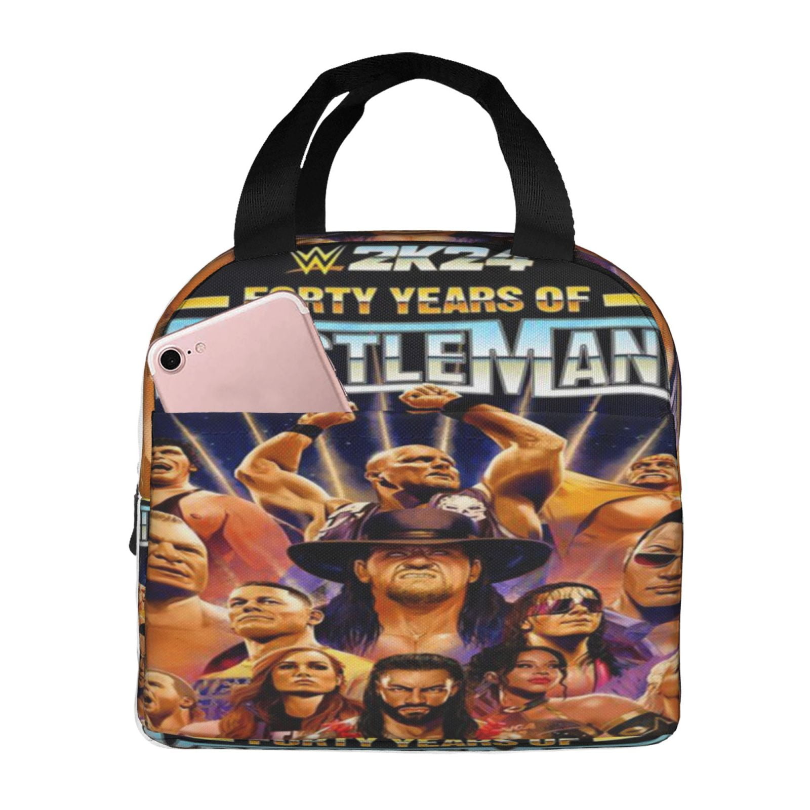 Wwe Lunch Bag Waterproof Insulated Lunch Box Reusable Bento Bag For Office Work Picnic Beach Workout