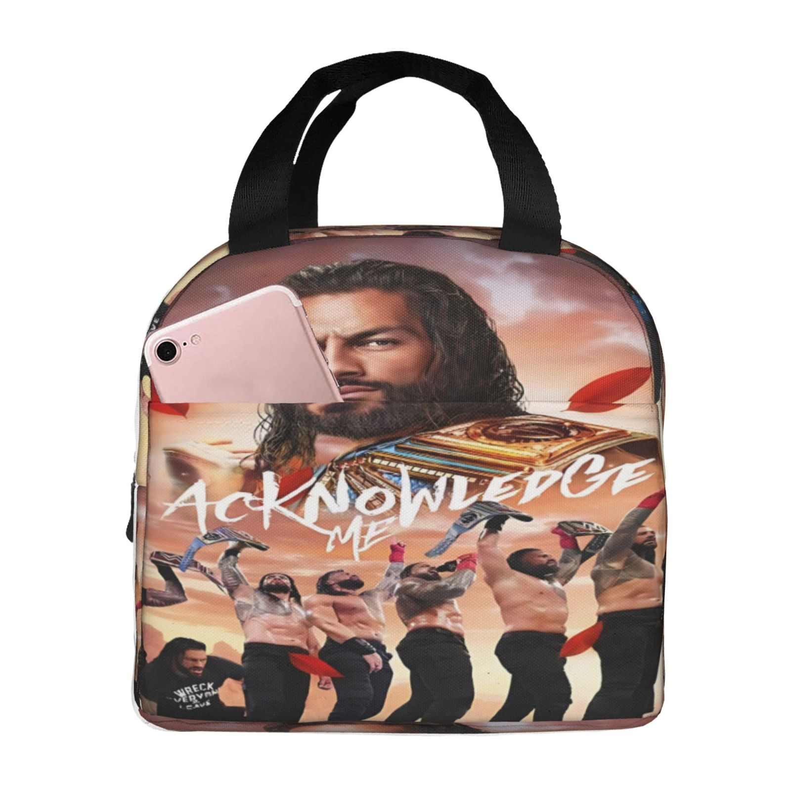 Wwe Lunch Bag Waterproof Insulated Lunch Box Reusable Bento Bag For Office Work Picnic Beach Workout