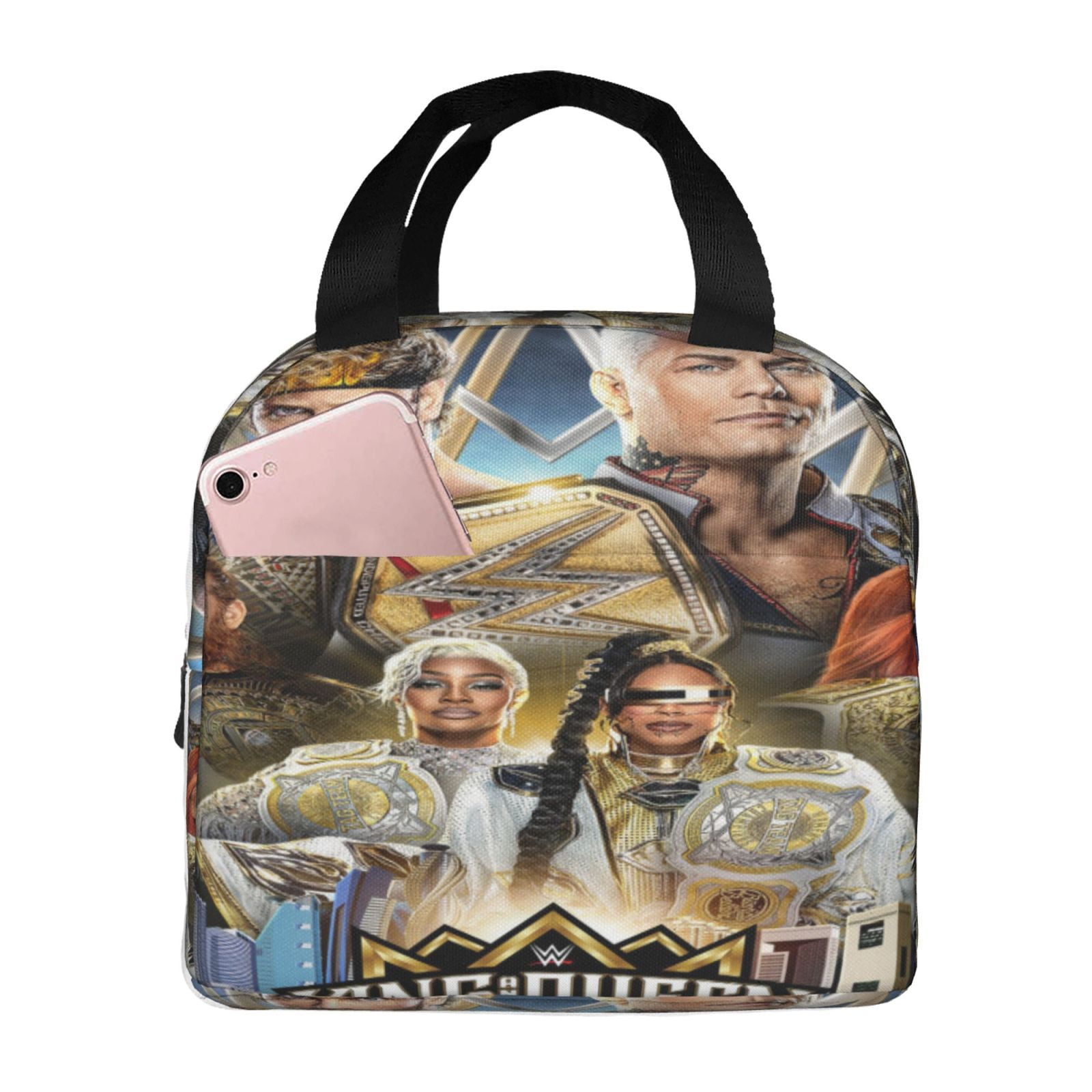 Wwe Lunch Bag Waterproof Insulated Lunch Box Reusable Bento Bag For Office Work Picnic Beach Workout
