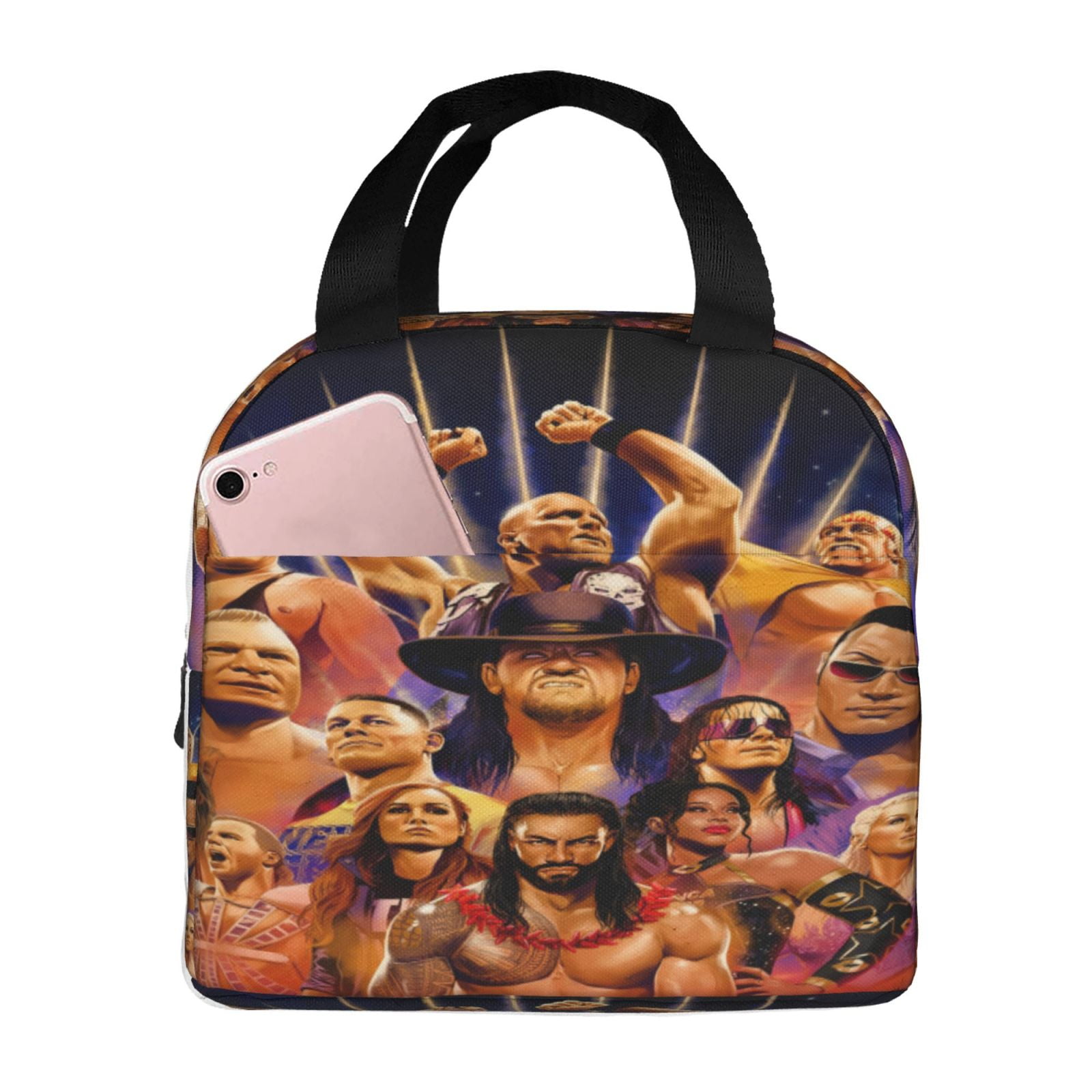 Wwe Lunch Bag Waterproof Insulated Lunch Box Reusable Bento Bag For Office Work Picnic Beach Workout