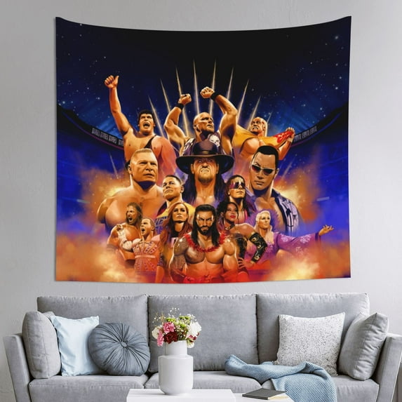 Wwe Tapestry Wall Hanging Wall Decor Wall Art Tapestry Home Decoration For Bedroom, Living Room, Dorm 51x60 Inch