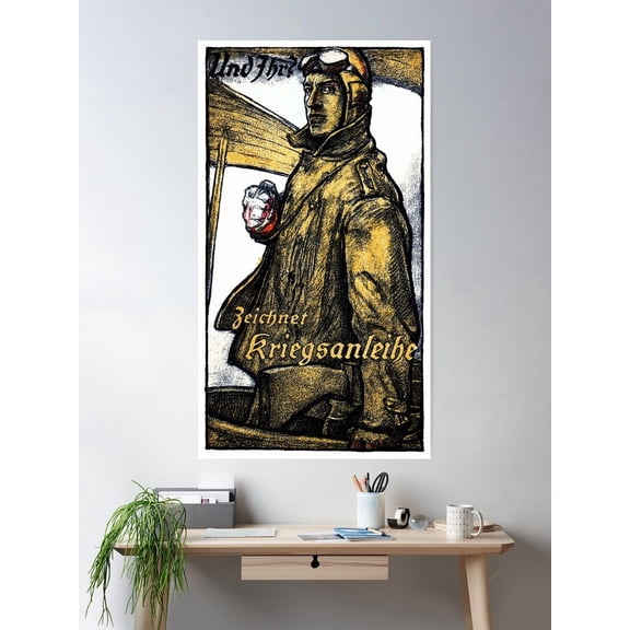 Wwi German Aviation War Bond Poster Wall Art, Modern Wall Decor For Living Room Bedroom, 8x12 UNFRAMED