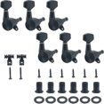 Wwomusic Black 6R Locking Tuning Pegs Keys Machine Set for Fender Strat