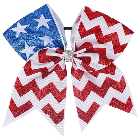 Wxirdiow 4th of July Headband Toddler 4th of July Patriotic Hair Bows for Girls American Flag USA Stars Stripe Hair Bow Clips Watermelon Red Size,3-12 Years
