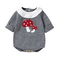 thumbnail image 1 of Wxirdiow Baby Girl Clothes Baby Toddler Girl Boy Sweatshirt/Romper Long Sleeve Matching Outfit Newborn Clothes Grey Size,9-12 Months, 1 of 4