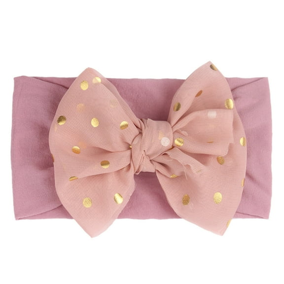 Wxirdiow Baby Girl Headbands-Infant 1PC Baby Girls Dotted Bow Headband Stretch Hairband Headwear I Size,One Size