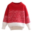 thumbnail image 1 of Wxirdiow Baby Sweaters Girls Sweaters Kids Fall Winter Cable Knit Sweater Crewneck Warm Pullovers Fluffy Fuzzy Gradient Sweater Tops Red Size,6-7 Years, 1 of 8