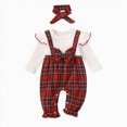 thumbnail image 1 of Wxirdiow Babys First Christmas Outfit Girl Baby Girls Long Sleeve Suspender Overalls Romper Set Spring Fall,Red,9-12 Months, 1 of 9
