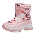 thumbnail image 1 of Wxirdiow Boots for Toddler Boy Kids Snow Boots for Boys Girls Winter Warm Waterproof Non Slip Outdoor Shoes Cold Weather (Toddler/Little Kid/Big Kid) Pink Size,2.5, 1 of 9