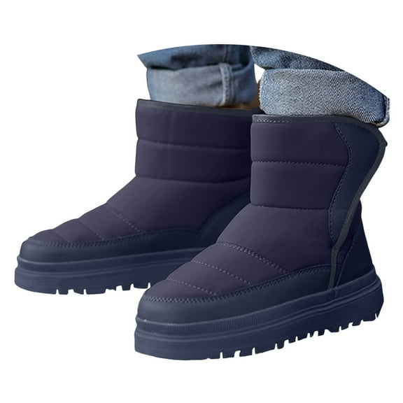 Wxirdiow Boots for Kids Girls Toddler boots Kids Snow Boots Girl's Warm Winter Boots Waterproof Boot Non-slip Dark Blue Size,13