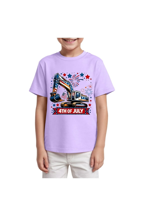 Boy Clothes Boy Tshirts Toddler Boy Short Sleeve Cotton Sweat Shirt Boys Pullover Shirt Tops for Kids Purple Size,3-4 Years