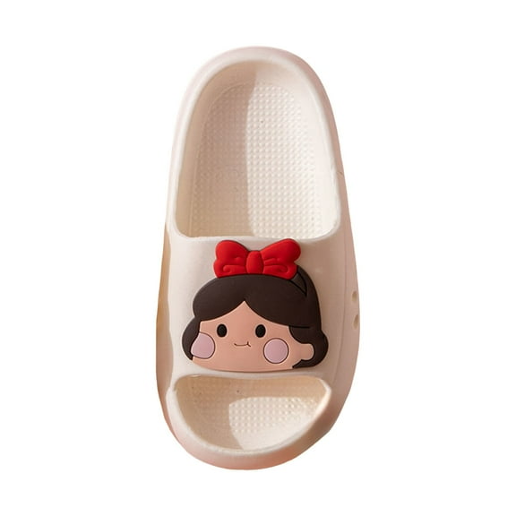 Wxirdiow Boys House Slippers Kids Slides Boys Girls Slide Sandals Toddler Beach Pool Bathroom Non Slip Open Toe Slippers White Size,9.5