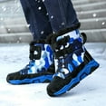 thumbnail image 1 of Wxirdiow Boys' Outdoor Shoes Toddler Snow Boots Boys Girls Little Kids Winter Shoes Cold Weather Outdoor Lightweight (Toddler/Little Kids) Blue Size,1.5, 1 of 7