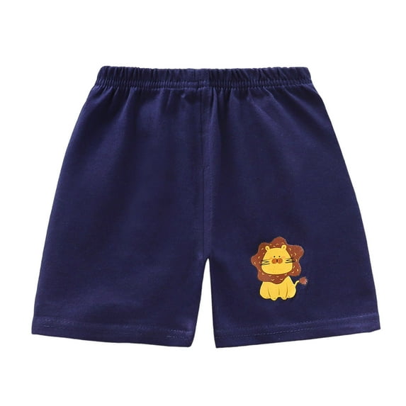 Wxirdiow Boys' Pants Baby Boys Shorts Toddler Unisex Pull On Jogger Shorts Girls Stretchy Cotton Pants with Pocket Navy Size,5-6 Years