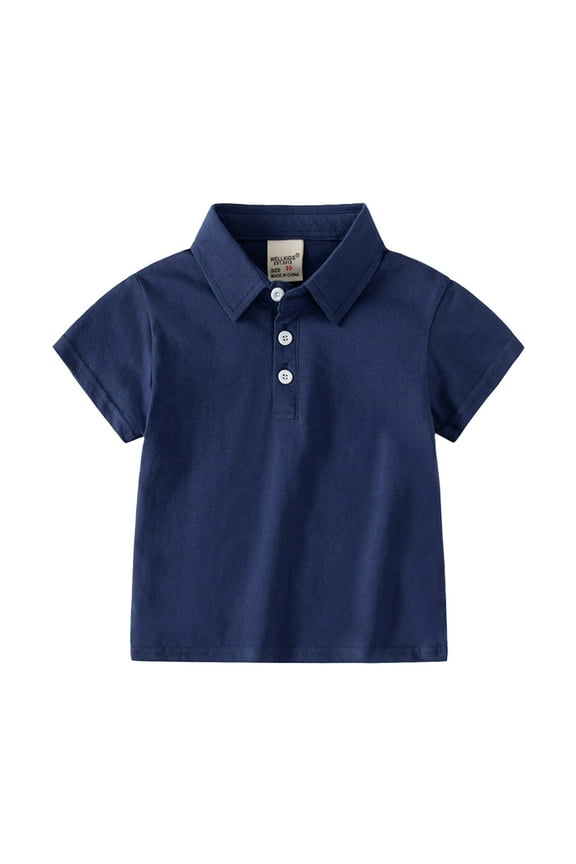 Boys Pullover T-shirts Toddler Boys Crewneck T-shirts, Cotton Short-Sleeve Pullover Cartoon Print Navy Size,2-3 Years