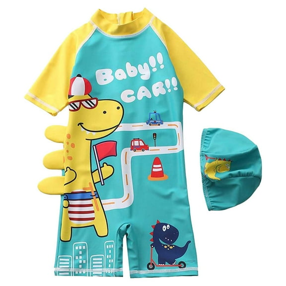 Wxirdiow Kids Swim Suits Boys Toddler Baby Swimsuit Girl Boy Long Sleeve One Piece Rash Guard Zipper Swimwear Bathing Suit Sun Protection Mint Green Size,1-2 Years