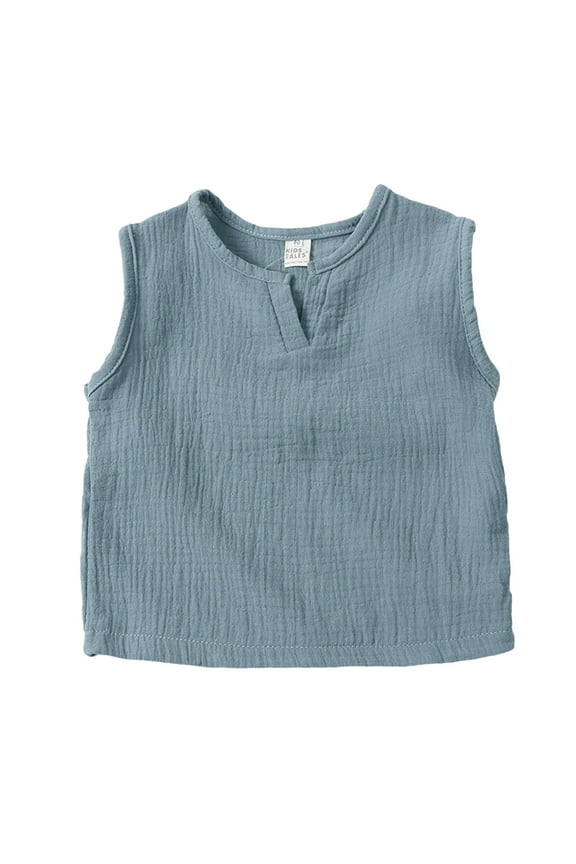 Boys Tank Top Boys Tank Tops Casual Sleeveless Shirt Cartoon Undershirts Crew Neck Kids Light Blue Size,3-4 Years