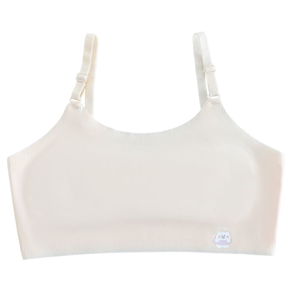 Wxirdiow Bras for Teens Girls Kids Girls Underwear Bra Vest Children Adjustable Shoulder Strap Underclothes Undies Clothes Beige Size,10-12 Years