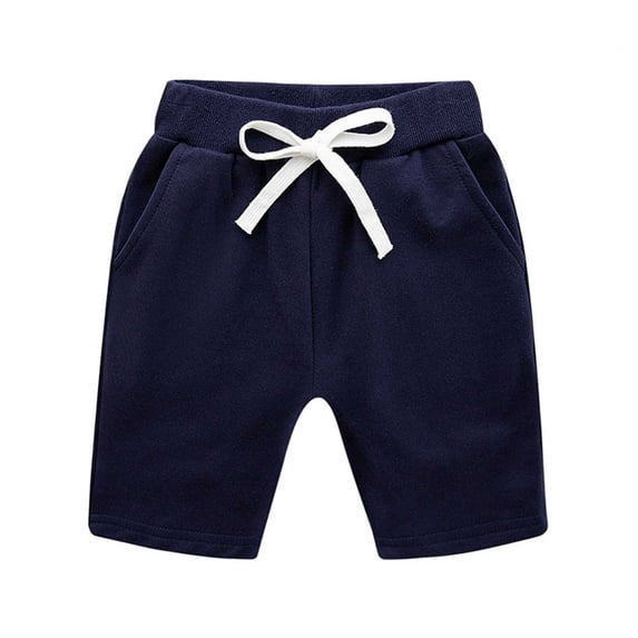 Wxirdiow Cargo Pants for Girls Toddler Girl Shorts Baby Girls Cotton Short Soft Pull On Summer Clothes with Pocket Navy Size,5-6 Years