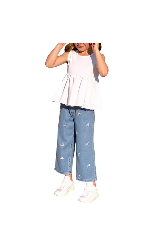 Clothes Teen Girls Clothes Teenage Girls 2 Piece Outfit Short Sleeve Top + Cargo Pants Outfits for Tweens White Size,4-5 Years