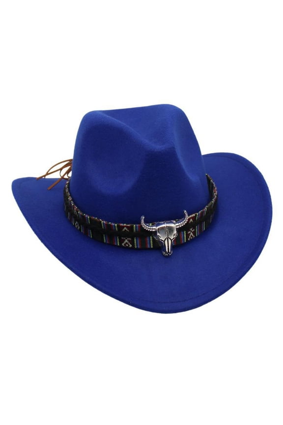 Cowgirl Hat for Toddler Boys Western Cowboy Hat for Kids Girls with Buckle Blet Cowgirl Hat Rodeo Party Hats Blue Size,3-8 Years
