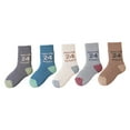 thumbnail image 1 of Wxirdiow Crew Socks Girls 5pcs Childrens Thick Socks For Girls Cartoon Middle And Large Children Cartoon Warm Boys Mid Tube Towel Socks Brown Size,0-3 Months, 1 of 9