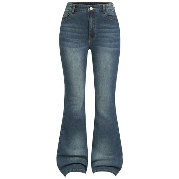 Wxirdiow Cute Jeans for Kids Girls High Waisted Flared Jeans Vintage Light Wash Stretch Denim Bell Bottom Pants Light Blue Size,9-10 Years