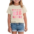 thumbnail image 1 of Wxirdiow Cute Tops for Teen Girls Girl's Graphic Print Tee Shirt Round Neck Short Sleeve T Shirts Summer Cute Trendy Tops Beige Size,3-4 Years, 1 of 4
