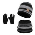 thumbnail image 1 of Wxirdiow Girls Beanie And Glove Set Kids Girls Boys Winter Hat Gloves Scarf Set Toddlers Knitted Beanie Hats Gloves Thick Fleece Lined Neck Warmer Sets Black Size,4-10 Years, 1 of 9