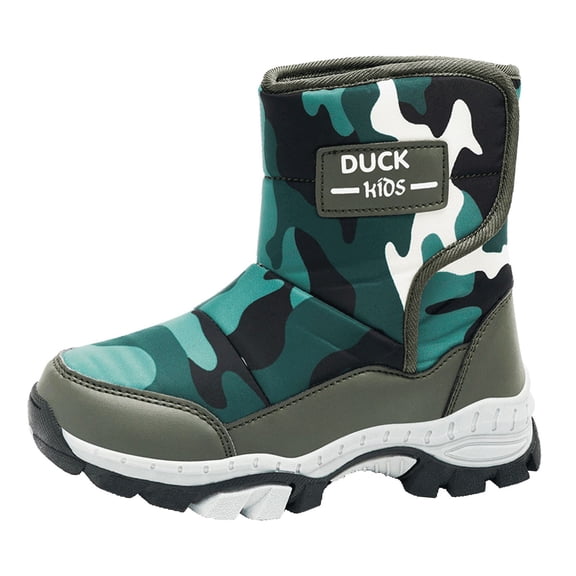 Wxirdiow Girls Boots Boys Girls Snow Boots Kids Winter Waterproof Slip Boots Outdoor Resistant Cold Weather Warm Shoes AG Size,11.5