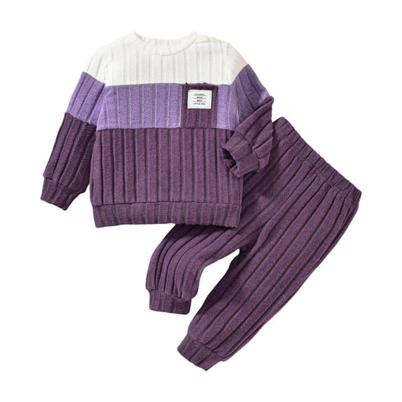 Wxirdiow Girls Clothing Sets Baby Girl Clothes Set 2PCS Letter Print Sweatshirt Pullover Pants Toddler Infant Winter Fall Outfits Purple Size,2-3 Years