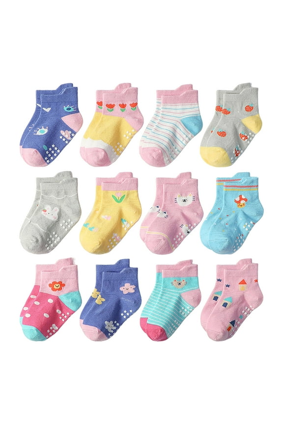 Girls Crew Socks Kids Boys Athletic Socks Sport Basketball Crew Soft Cotton Breathable Youth Casual Socks F Size,3-5 Years