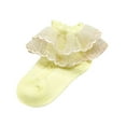 thumbnail image 1 of Wxirdiow Girls Frilly Ankle Socks Toddler Ruffle Socks for Girls - Cotton Tutu Socks with Puffly Lace Frilly Edge Cute for Photos Yellow Size,1-2 Years, 1 of 2