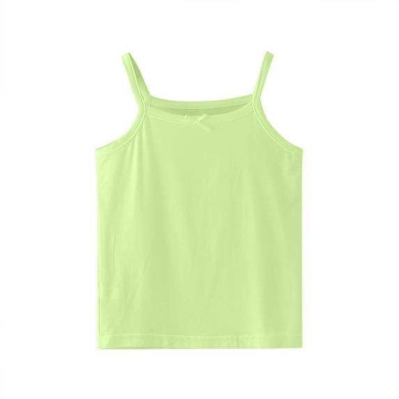 Wxirdiow Girls Under Shirts Girls Double Lined Crop High Neck Tank Tops - Dance Yoga Athletic Casual Racerback Tight Kids Teen Mint Green Size,8-10 Years