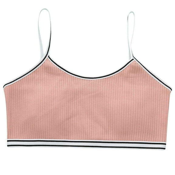 Wxirdiow Girls Training Bras Girls Soft Training Bras Seamless First Bra Girls Sports Bras Longline Crop - No Pads Chest Double Lined Red Size,12-16 Years