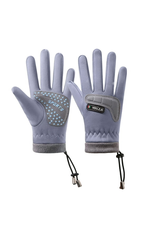 Ice Skating Gloves Kids Boys Kids Winter-Ski-Gloves for Boys Girls,Thermal Fleece Lined Cold-Weather-Windproof-Gloves for Children Light Blue Size,One Size