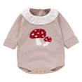 thumbnail image 1 of Wxirdiow Infant Dress Baby Girl Outfit Long Sleeve Bubble Romper Newborn Girl Outfits Clothes Beige Size,1-3 Months, 1 of 4