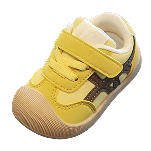 Wxirdiow Infant Girl Shoes Baby Boy Girl First Walking Shoes Wide Toe Toddler Sneakers Breathable Non Slip Infant Barefoot Shoes Yellow Size,4.5
