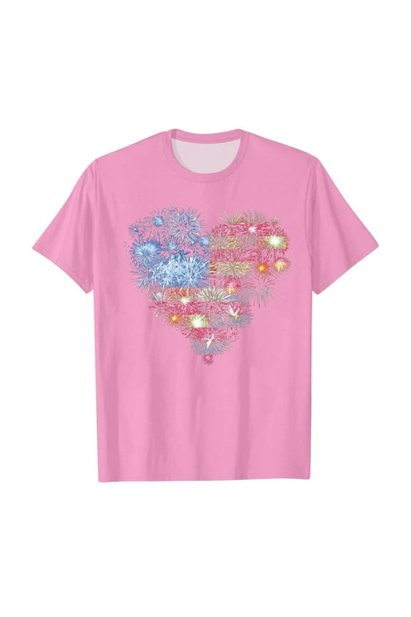July 4th Tee for Girls Toddler American Flag Tshirt for Boys Girls Patriotic Tops Kids 4th of July Outfits Tee USA Short Seleve Pink Size,11-12 Years
