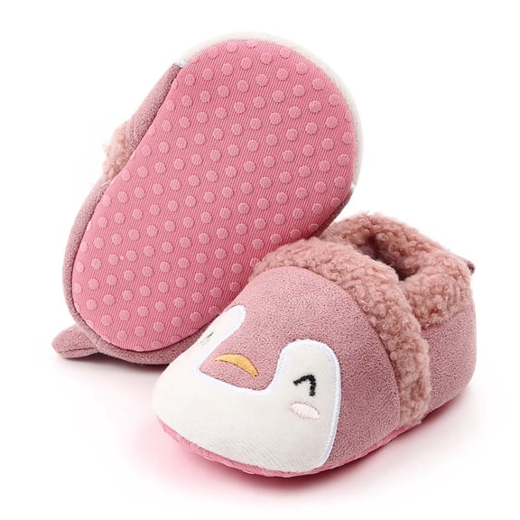 Wxirdiow Kid Slippers Boys Girls House Slippers Memory Foam Warm Toddler Bedroom Slippers Non-Slip Winter Home Shoes Pink Size,6