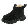 thumbnail image 1 of Wxirdiow Kids Boots Boys Boy Girl Boots Toddler Cute Fashion Thick Soled Fashion Boots for Autumn and Winter Kid Cute Soft Ankle Shoes Black Size,11, 1 of 9